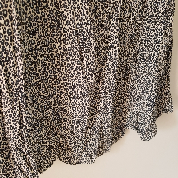 NEW AE American Eagle Leopard Animal Print Wrap Skirt Viscose Small Preppy - Picture 8 of 11
